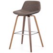 Pemberly Row Bentwood Bar Height Stool Set of 2 in Distressed Brown