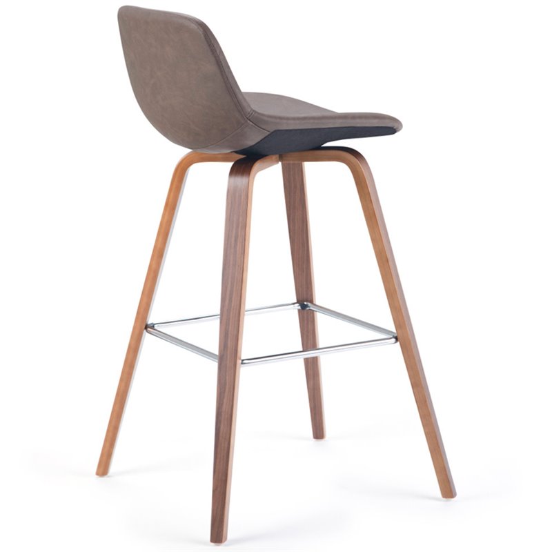 Pemberly Row Bentwood Bar Height Stool Set of 2 in Distressed Brown