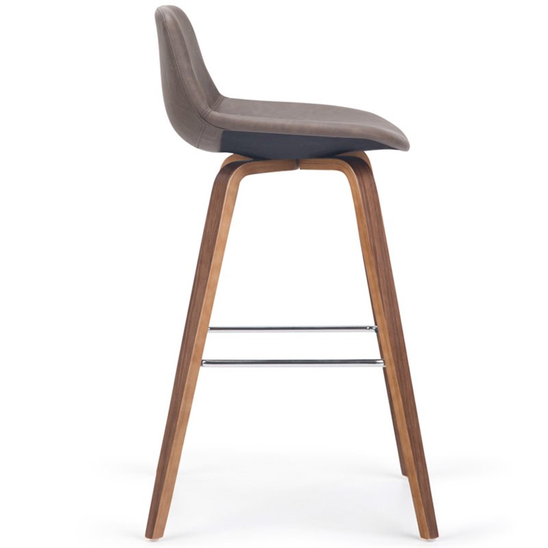 Pemberly Row Bentwood Bar Height Stool Set of 2 in Distressed Brown