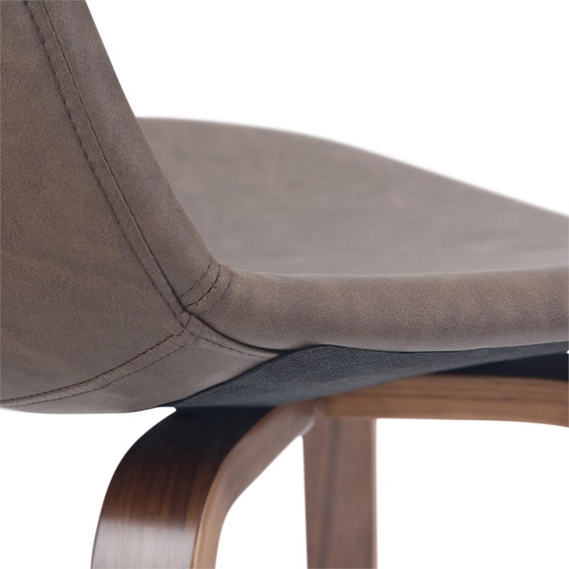 Pemberly Row Bentwood Bar Height Stool Set of 2 in Distressed Brown