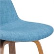 Pemberly Row Bentwood Bar Stool Set of 2 in Medium Blue Linen Fabric