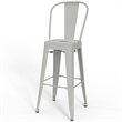 Pemberly Row 30 in Industrial Metal Bar Stools in White Set of 2