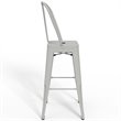 Pemberly Row 30 in Industrial Metal Bar Stools in White Set of 2