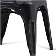 Pemberly Row Metal Dining Arm Chair Set of 2 in Distressed Black & Silver