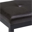 Pemberly Row Tufted Faux Leather Ottoman Bench in Black Distressed Finish