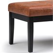 Pemberly Row Tufted Vegan Leather Ottoman Bench in Saddle Brown Finish