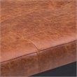 Pemberly Row Tufted Vegan Leather Ottoman Bench in Saddle Brown Finish