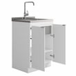 Pemberly Row 24 in Laundry Utility Sink Cabinet in White with High Faucet