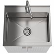 Pemberly Row 24 in Laundry Utility Sink Cabinet in White with High Faucet