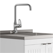 Pemberly Row 24 in Laundry Utility Sink Cabinet in White with High Faucet