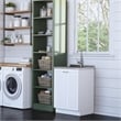 Pemberly Row 24 in Laundry Utility Sink Cabinet in White with High Faucet