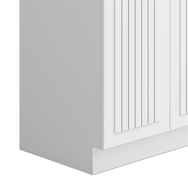 Pemberly Row 28 in White Laundry Sink Cabinet with High Arch Faucet