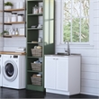 Pemberly Row 28 in White Laundry Sink Cabinet with High Arch Faucet