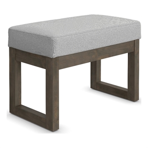 Pemberly Row 27&quot Solid Wood Ottoman Bench in Light Stone Grey