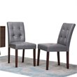 Pemberly Row Dining Chair in Stone Gray Faux Leather (Set of 2)