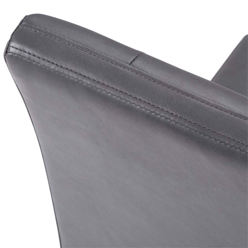 Pemberly Row Dining Chair in Stone Gray Faux Leather (Set of 2)