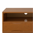 Pemberly Row Mid Century Solid Wood TV Stand with Bookcases Set in Teak Brown