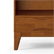 Pemberly Row Mid Century Solid Wood TV Stand with Bookcases Set in Teak Brown
