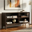 Pemberly Row Solid Wood Mid Century Low Bookcase in Walnut Brown 30
