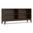 Pemberly Row Solid Wood Mid Century Low Bookcase in Walnut Brown 30