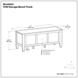 Pemberly Row 51 in Solid Wood Transitional Storage Bench Trunk in Black