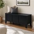 Pemberly Row 51 in Solid Wood Transitional Storage Bench Trunk in Black