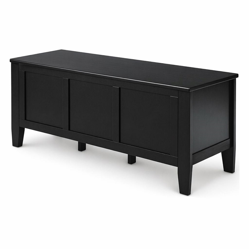 Pemberly Row 51 in Solid Wood Transitional Storage Bench Trunk in Black