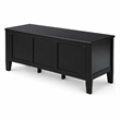 Pemberly Row 51 in Solid Wood Transitional Storage Bench Trunk in Black