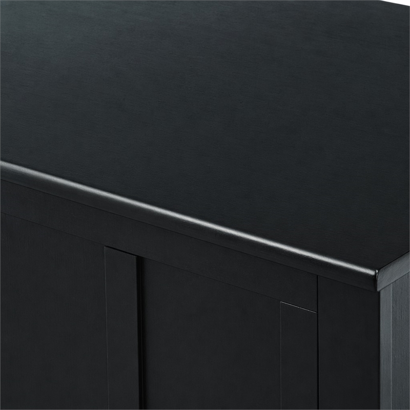 Pemberly Row 51 in Solid Wood Transitional Storage Bench Trunk in Black
