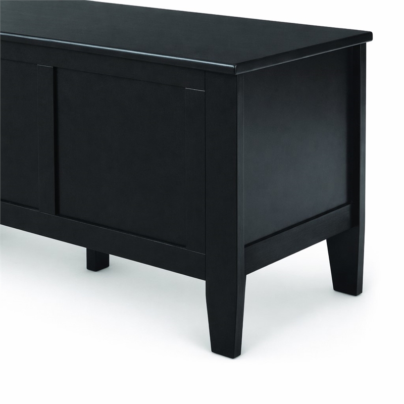 Pemberly Row 51 in Solid Wood Transitional Storage Bench Trunk in Black