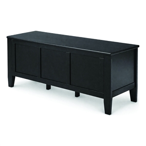 Pemberly Row 51 in Solid Wood Transitional Storage Bench Trunk in Black