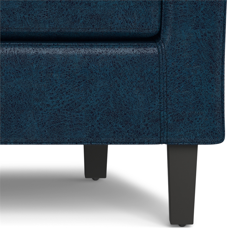Pemberly Row 30 in Tub Chair in Faux Distressed Dark Blue Leather