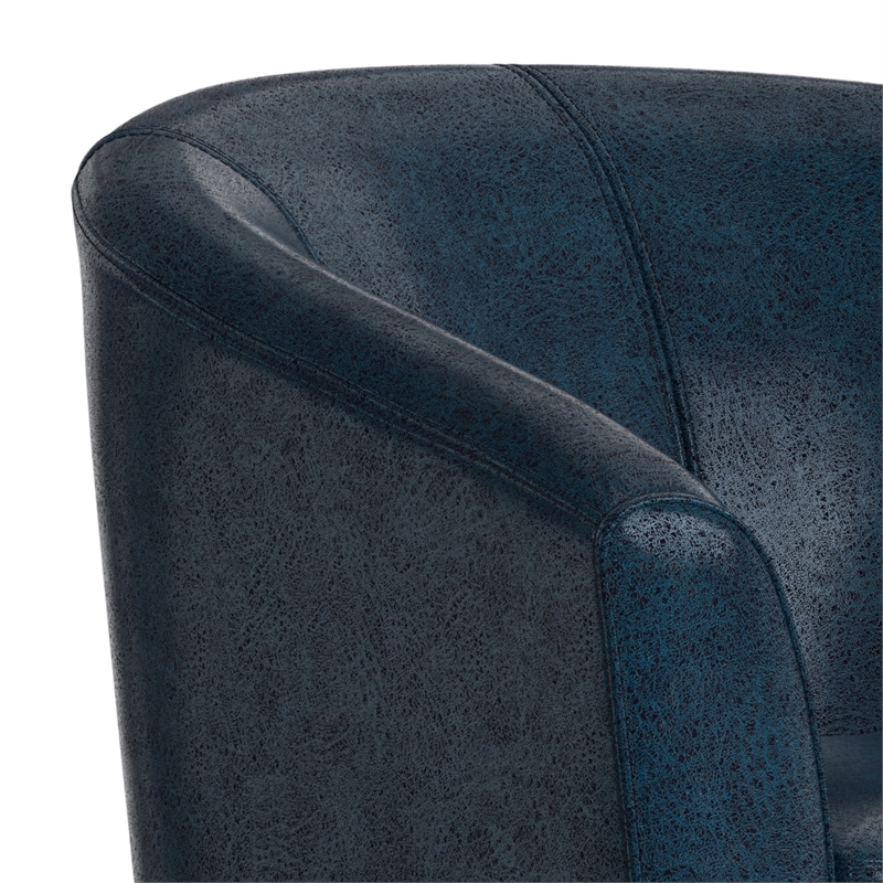 Pemberly Row 30 in Tub Chair in Faux Distressed Dark Blue Leather