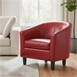 Pemberly Row 30 in Chair in Red Faux Leather with Wood Frame