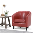 Pemberly Row 30 in Chair in Red Faux Leather with Wood Frame