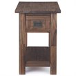 Pemberly Row Narrow Side Table Solid Acacia Wood in Distressed Charcoal Brown