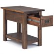 Pemberly Row Narrow Side Table Solid Acacia Wood in Distressed Charcoal Brown
