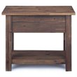 Pemberly Row Narrow Side Table Solid Acacia Wood in Distressed Charcoal Brown