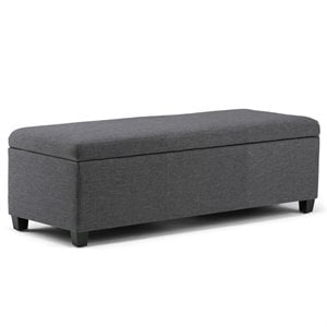 Pemberly Row Wood Storage Bench in Slate Gray
