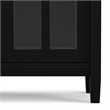 Pemberly Row Low Cabinet with Glass Doors in Black Solid Pine Wood
