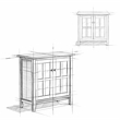 Pemberly Row Low Cabinet with Glass Doors in Black Solid Pine Wood