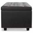 Pemberly Row 44 in Rectangle Lift Top Faux Leather Ottoman in Tanners Brown