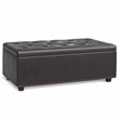 Pemberly Row 44 in Rectangle Lift Top Faux Leather Ottoman in Tanners Brown