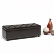 Pemberly Row 48 in Storage Ottoman in Coffee Brown Vegan Leather