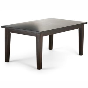 Pemberly Row 66&quot x 40&quot Solid Rubberwood Dining Table in Java Brown Finish