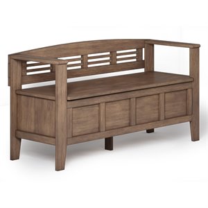 Pemberly Row 48&quot Contemporary Entryway Bench in Rustic Natural Brown