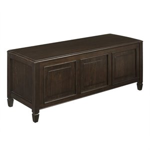 Pemberly Row 51&quot Solid Wood Storage Bench in Dark Chestnut Brown