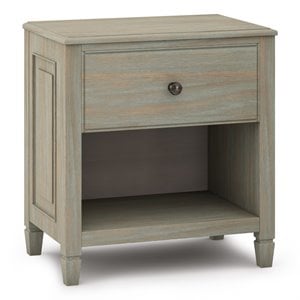 Pemberly Row 24 in Solid Wood Bedside Nightstand Table in Distressed Gray