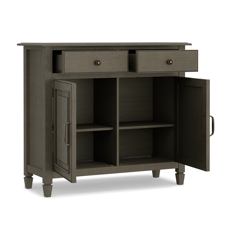 Pemberly Row 40 in Wood Entryway Storage Cabinet in Farmhouse Gray