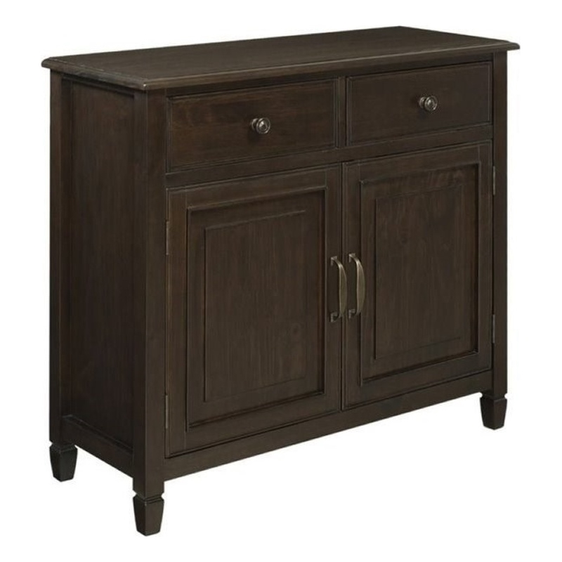 Pemberly Row Pine Wood Entryway Storage Cabinet in Chestnut Brown 40